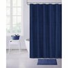 Homeroots 72 x 70 x 1 in. Navy Blue Soft Textured Shower Curtain 399747
